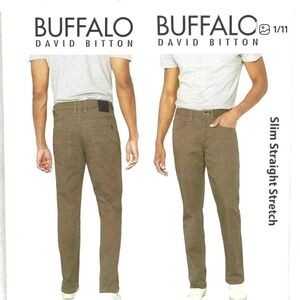 🌸𝅺 David Britton Buffalo SAM-X Stretch 5 Pocket Pan pants men size 32W×30L